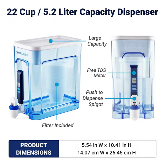 22 Cup Ready-Read Pitcher + 2 Filters
